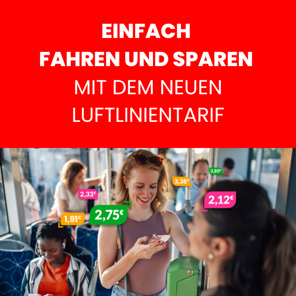 Fahrgäste im Bus mit verschiedenen Preisen als Blasen